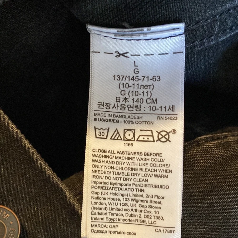 GAP Kids Icon Black Denim Jacket Size Large 10-11y - Picture 4 of 9